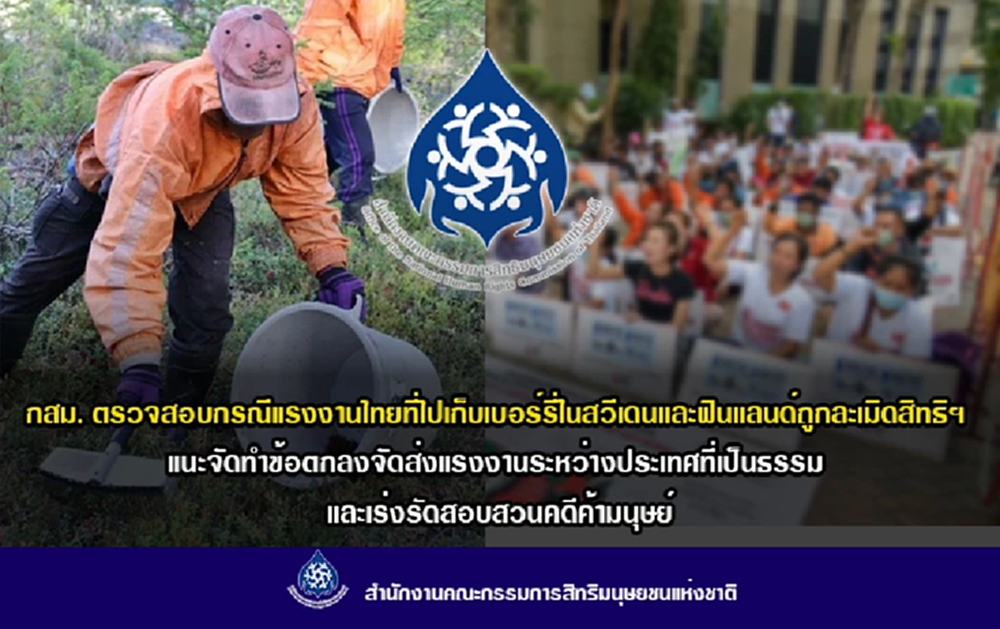 กสม.ชี้ 'ดีเอสไอ' ละเมิดสิทธิ จี้เร่งทำคดีปมแรงงานเก็บเบอร์รี่