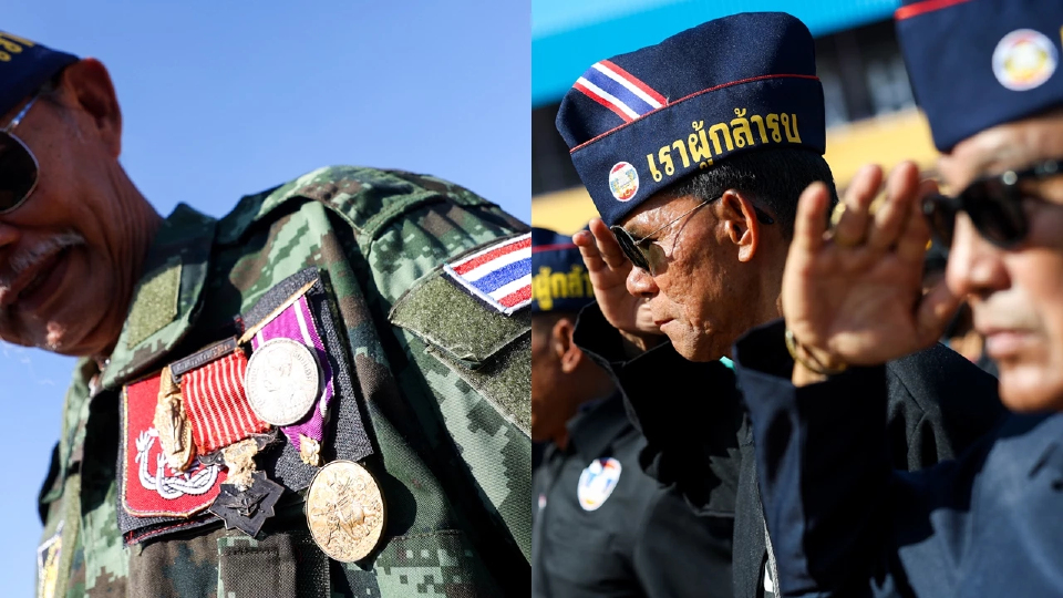 'ทหารผ่านศึก' แสดงพลังให้กำลังใจทหารกล้า-ปชช. ชายแดนไทย-กัมพูชา