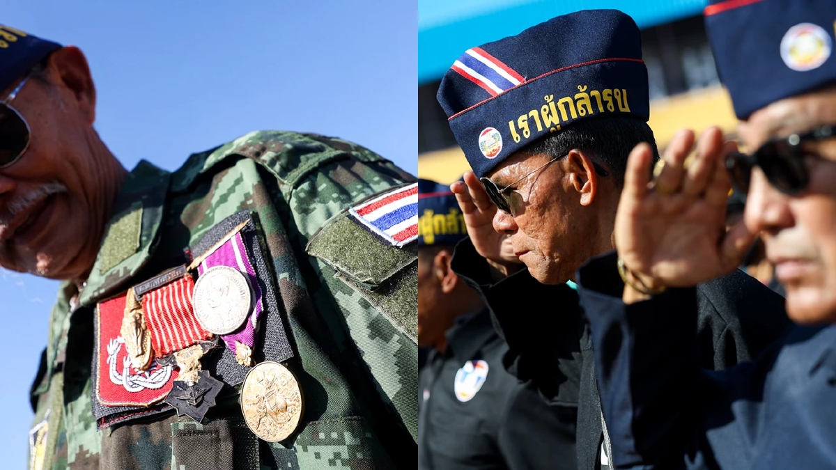 'ทหารผ่านศึก' แสดงพลังให้กำลังใจทหารกล้า-ปชช. ชายแดนไทย-กัมพูชา