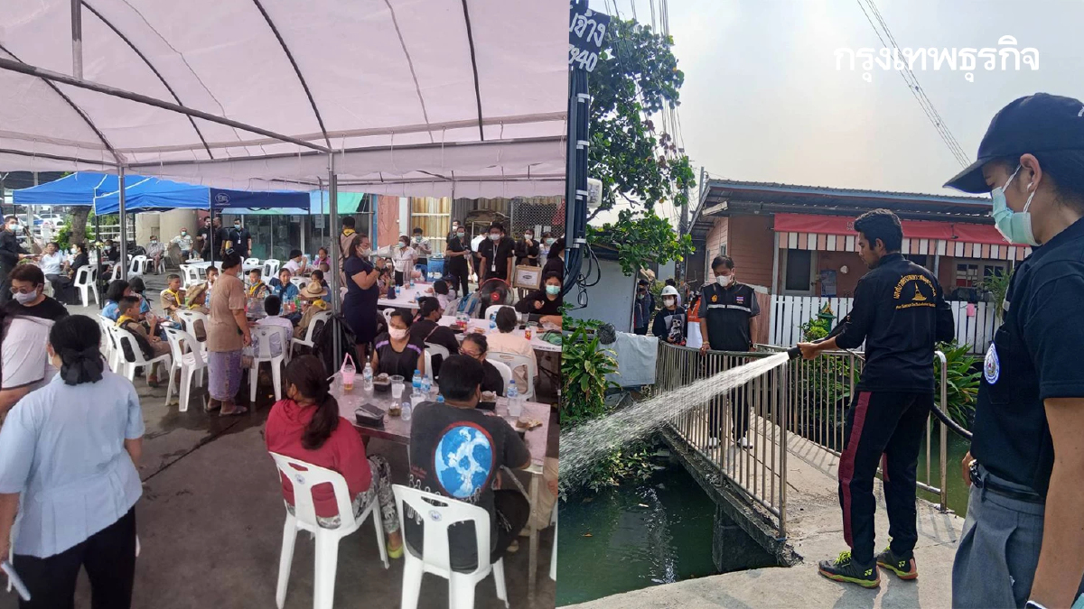 อพยพแล้ว สารเคมีรั่วไหล ตลาดคู่สร้าง สมุทรปราการ กลิ่นเหม็น แสบคอ