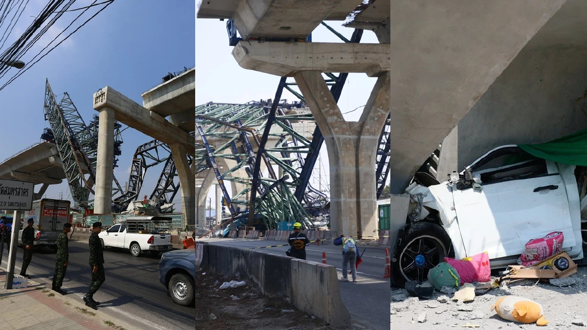 เครนถล่มพระราม 2 ล่าสุด ประมวลภาพโศกนาฏกรรมตายสลด