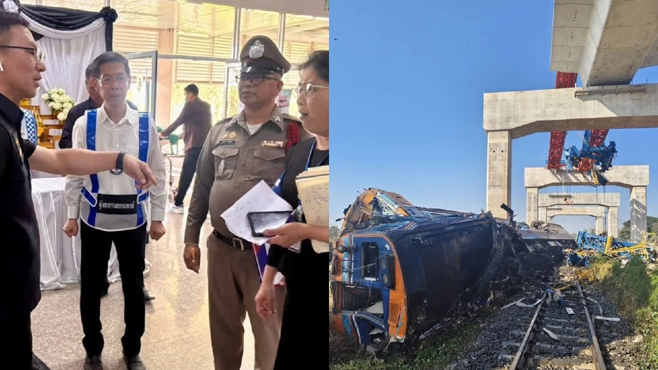 อัปเดตข่าวด่วน เครนถล่มทับรถไฟที่สีคิ้ว ล่าสุดเจ็บพุ่ง 64 ตาย 22