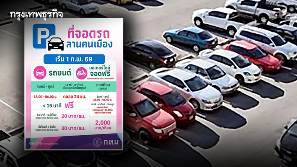 ข่าวดี กทม. เปิดจอดรถลานคนเมือง เริ่ม 1 ก.พ.นี้ เอาใจสายกิน-เที่ยวเสาชิงช้า จยย.จอดฟรี