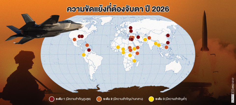 กางแผนที่โลก สำรวจ ‘ความขัดแย้ง’ ต้องจับตา ปี 2026