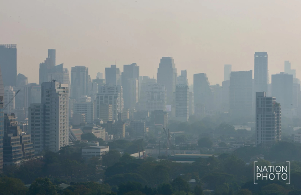 วันนี้ฝุ่นแรงสีแดงเต็มพื้นที่ เปิดภาพล่าสุดฝุ่นปกคลุมกรุงเทพ