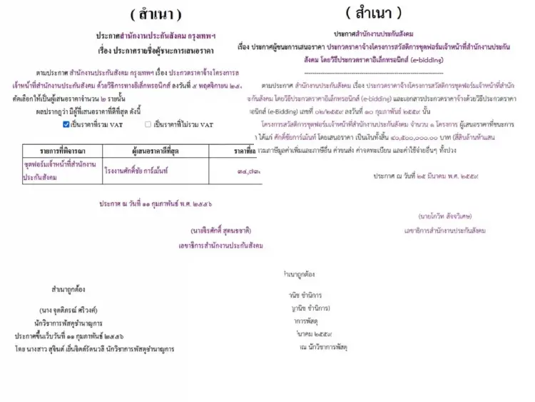 เจอเพิ่มอีก 2 รวม 14 ปี 4 สัญญา ‘ประกันสังคม’ ตัด ‘ชุดสูท’ 152 ล้าน