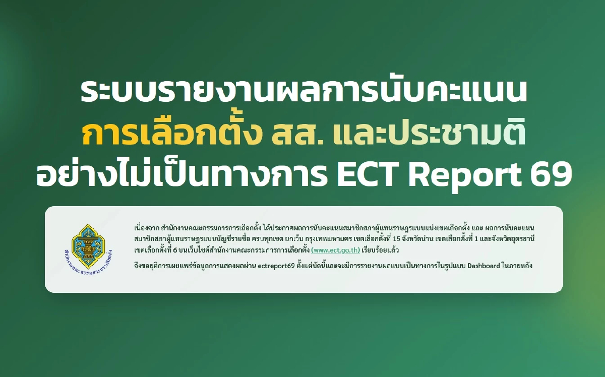 กกต.ปิด ectreport หลังเปิดเว็บดูผลเลือกตั้งผ่าน PDF รวม 400 เขต