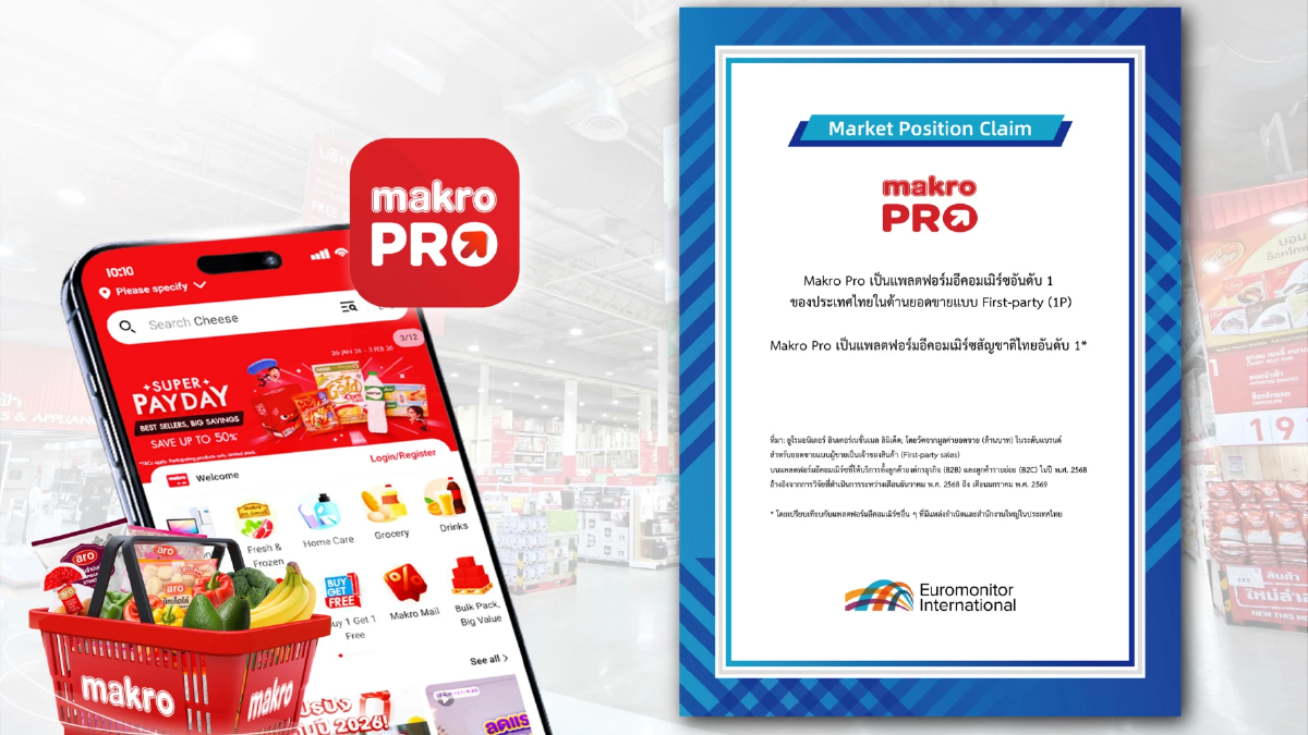 Makro PRO คว้าอันดับ 1 แพลตฟอร์มอีคอมเมิร์ซสัญชาติไทย จาก Euromonitor International