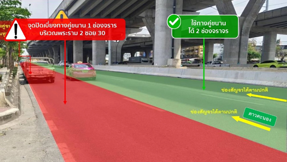 ผู้ใช้ทางเช็ก! แจ้งปิดเบี่ยงจราจรทางคู่ขนาน บนถนนพระราม 2 ฝั่งขาเข้า 13-28 ก.พ. 69