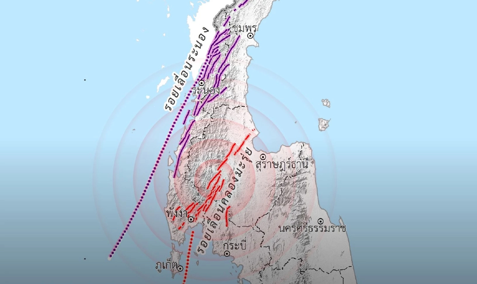 ด้ามขวานไทยสั่นสะเทือน สุราษฎร์ธานี กับ 2 รอยเลื่อนยักษ์ที่ยังไม่หลับสนิท