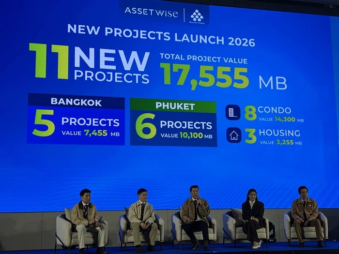 แอสเซทไวส์เปิดแผนปี 69 ลุย 11 โครงการมูลค่า 1.75 หมื่นล้าน