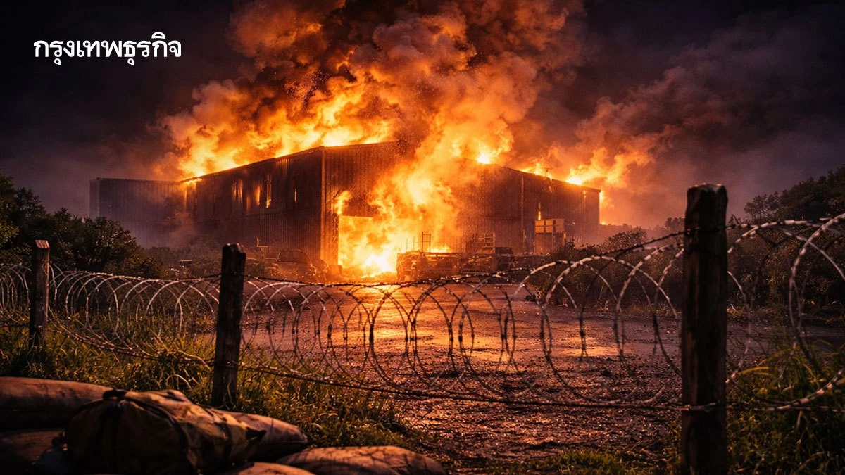 คืบเหตุไฟไหม้คลังอาวุธ ตชด.21สุรินทร์ สั่งกันพื้นที่รัศมีอันตราย