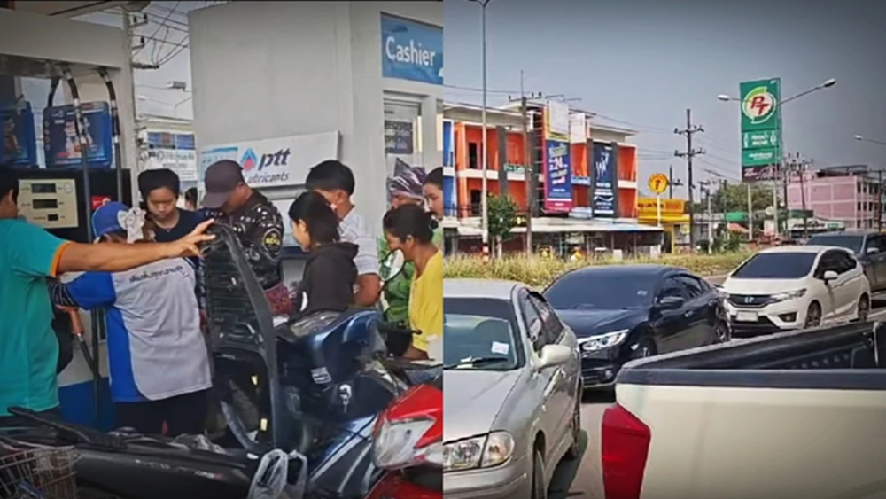 ด่วน แม่สายหวั่นน้ำมันขาดแคลน ต่อคิวยาว สั่งคุมกักตุน-เวียนเติม