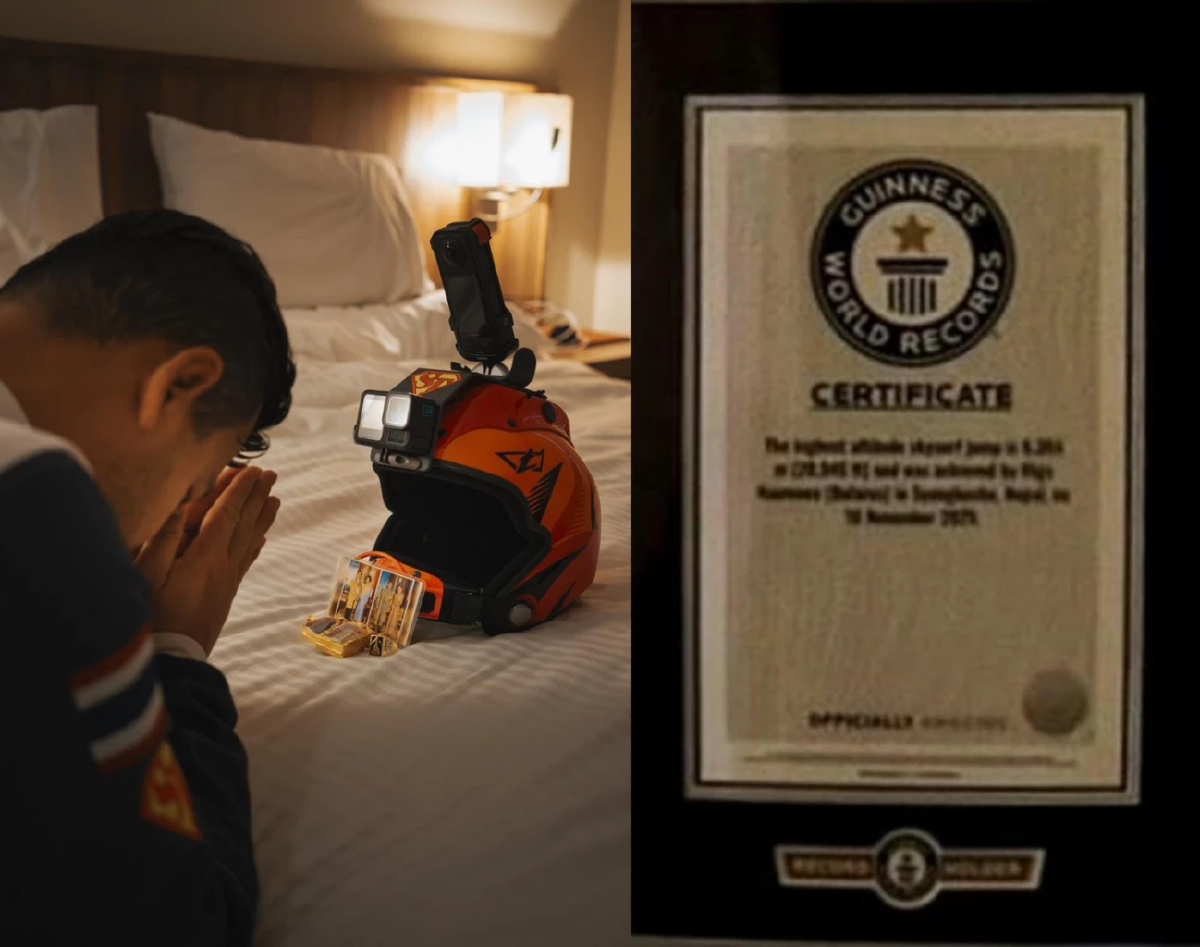 Guinness World Records รับรองสถิติซุปเปอร์ตุ้ม นักกระโดดร่มชาวไทย