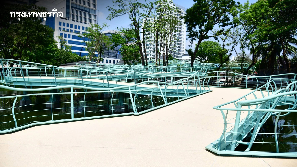 'สะพานเขียว' เชื่อมสวนลุมพินี-สวนเบญจกิติ เตรียมเปิดใช้ 1 พ.ค.นี้