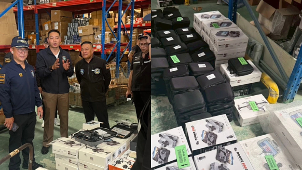 บุกยึดโดรนเถื่อนหลายพันลำ ค้นโกดังย่านลาดกระบัง หวั่นภัยมั่นคง