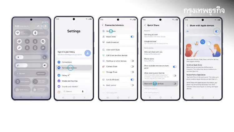 ปิดตำนานเส้นขนาน! Samsung อัป Quick Share ส่งไฟล์ไป Apple ไร้รอยต่อ