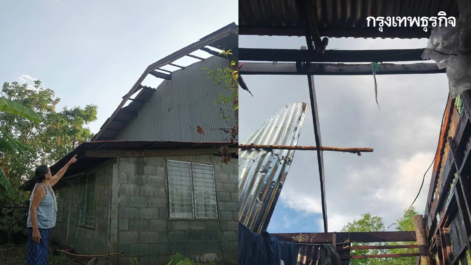 พายุฤดูร้อนถล่มสระบุรี ลมกระโชกแรงซัดบ้านพังยับ 21 หลัง เร่งช่วย