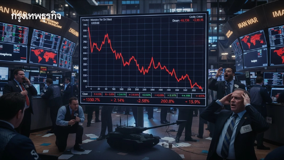 ดาวโจนส์ร่วง 450 จุด หลังราคาน้ำมันทะลุ 90 ดอลลาร์ จ้างงานลดลง  