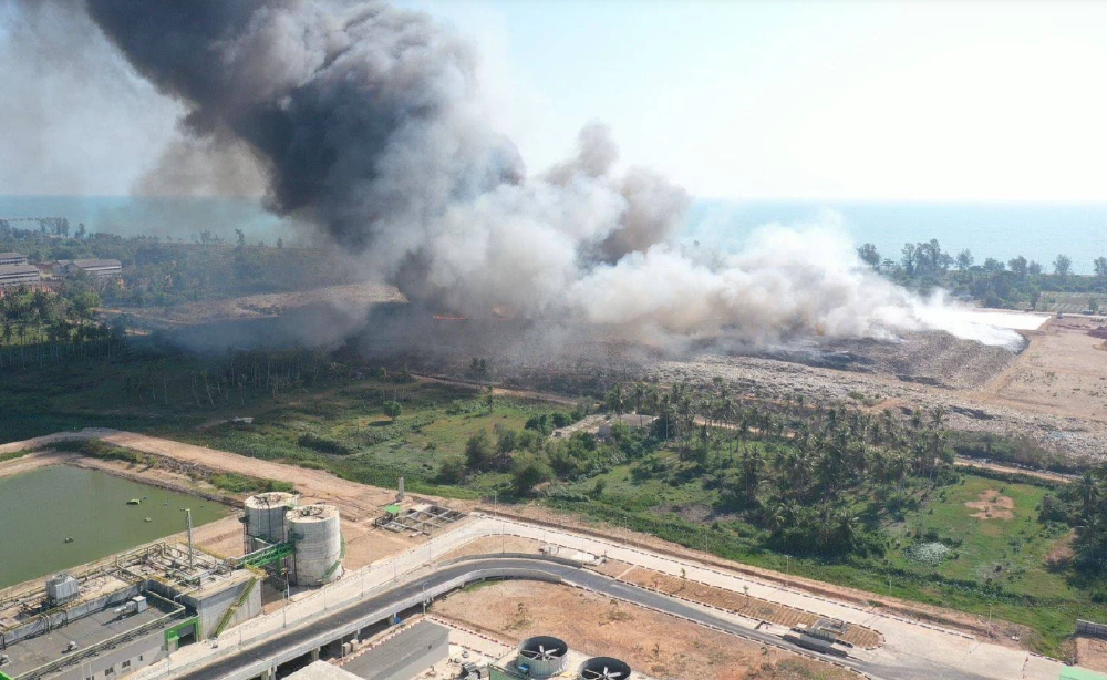 เช็ก 7 จุดเสี่ยงควันพิษพุ่งสูงอันตราย เหตุไฟไหม้บ่อขยะเกาะแต้ว