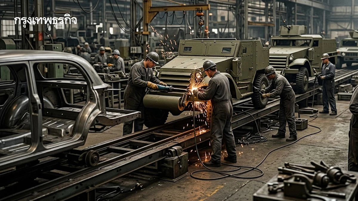 สหรัฐดึง 'ค่ายรถยนต์อเมริกัน'  หัน 'ผลิตอาวุธ' หนุนช่วงสงคราม