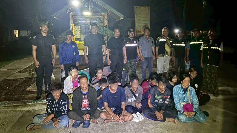 สกัดจับ 14 กัมพูชา ลักลอบเข้าเมืองที่อ.สอยดาว จ.จันทบุรี