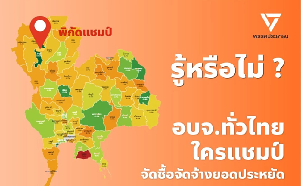 ปชน.แฉงบจัดจ้าง อบจ.ทั่วไทย 4 หมื่นล. 3 จังหวัดใช้เจาะจงเกิน 80%