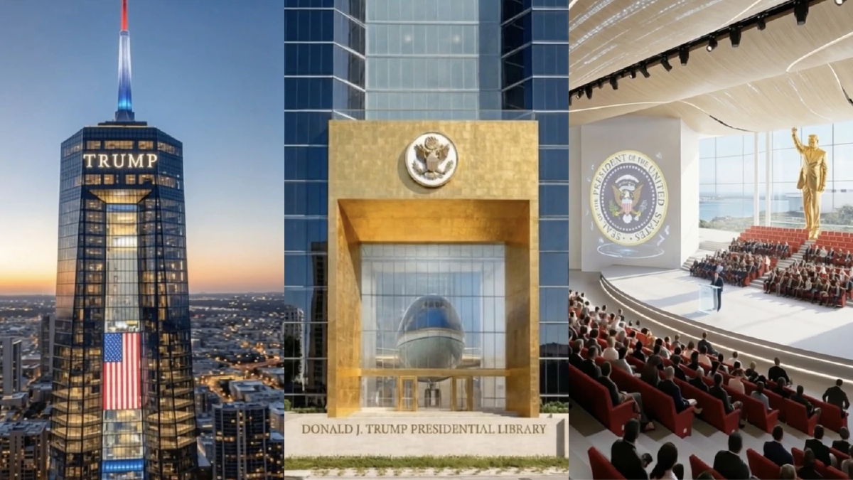 เผยโฉม ห้องสมุดประธานาธิบดี โดนัลด์ ทรัมป์ สุดอลังการ เครื่องบินวางกลางล็อบบี้