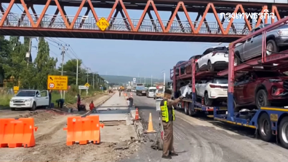 เลี่ยงด่วน ถนนมิตรภาพ ขาเข้า กทม. ปิดเบี่ยงจราจร กม.93 รถติดแล้ว