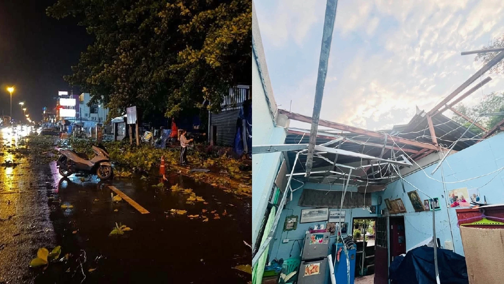 พายุฤดูร้อนถล่ม ฝนลมแรงบ้านเรือนพังหลายอำเภอ สั่งด่วนเร่งช่วย