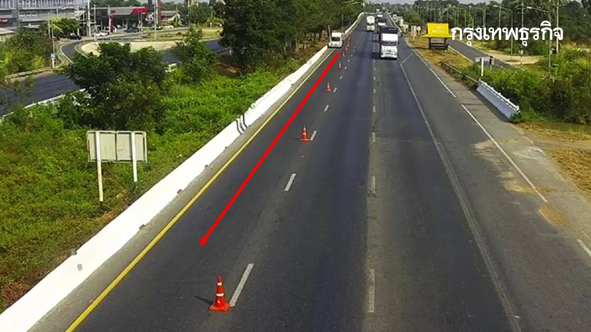 กระทบผู้ใช้ทาง ปิดถนนสายเอเชีย กม.51+650 ขาเข้า กทม. 1 ช่องทางขวา