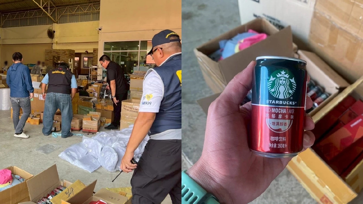 ค้นโกดังกลางเมืองร้อยเอ็ด ยึดสินค้าแบรนด์เนมปลอม เสียหายกว่าล้าน