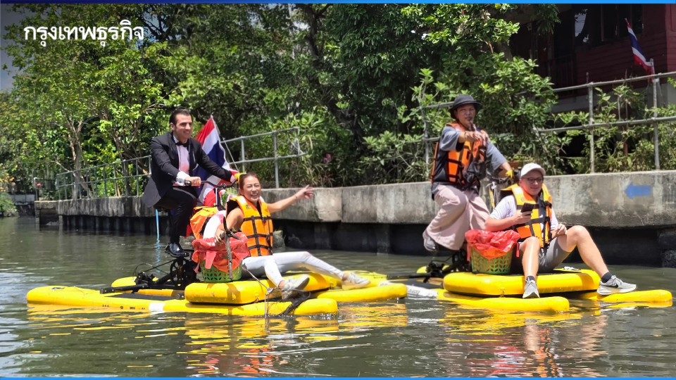 ท่องเที่ยววิถีใหม่ ปั่น ‘จักรยานน้ำ’ คลองบางหลวง ฟื้นฟูสายน้ำ