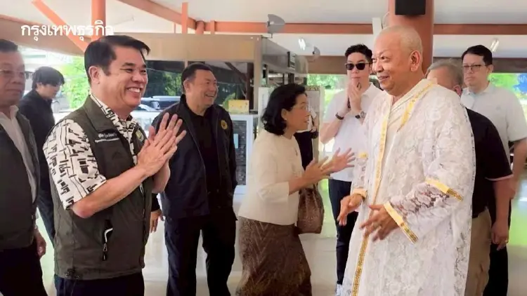 “สุริยะ” ออกจาก รพ. ปุ๊บ โผล่อนุโมทนาบุญงานบวช อธ.ฝนหลวง ทันที
