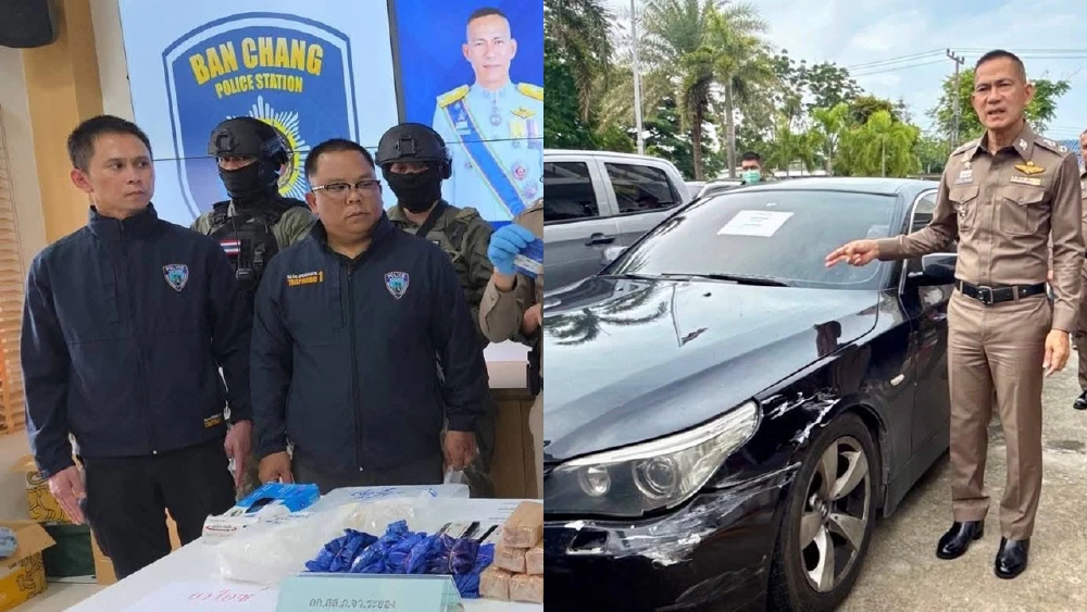 ยึดทรัพย์จับยาบ้ายาไอซ์ รวบรายใหญ่ขับ BMW นำยาส่งลูกค้าระยอง