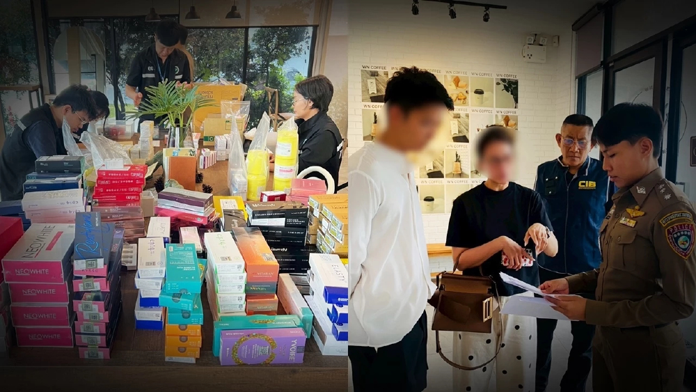 บุกคาเฟ่ตรวจค้น โบท็อก-ฟิลเลอร์ ส่งขายคลินิกทั่วประเทศ ฟัน 4 ข้อหา