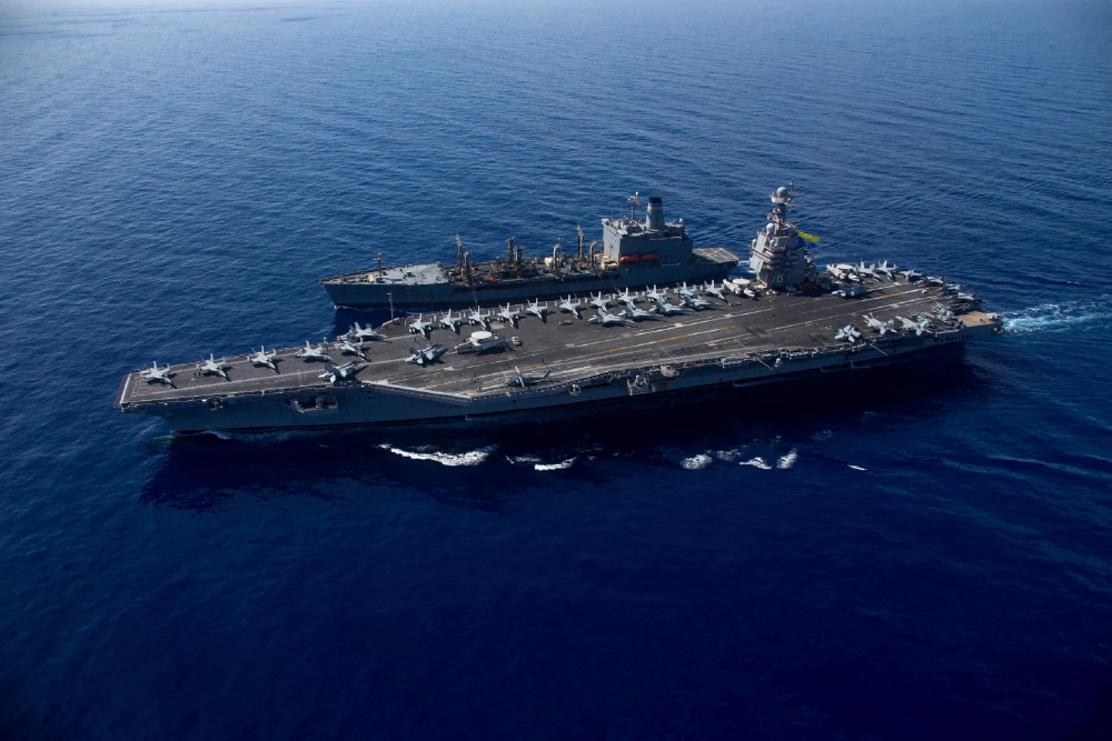 เรือบรรทุกเครื่องบินรบ USS Gerald R Ford กลับสหรัฐ หลังปฏิบัติการในเวเนฯ-สงครามอิหร่าน