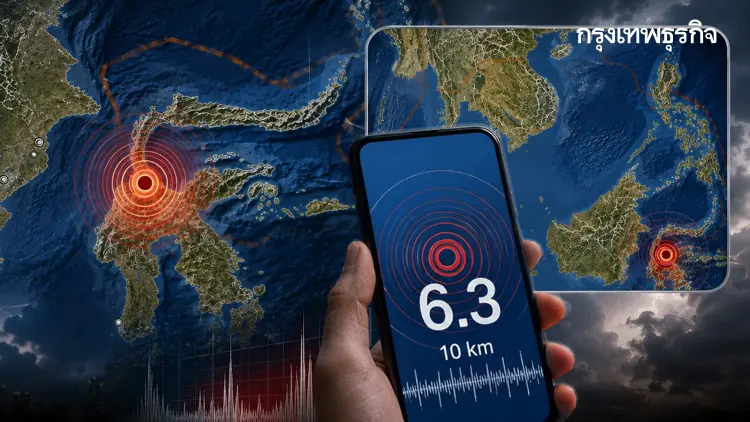เสี่ยงตึกถล่ม จับสัญญาณ แผ่นดินไหวอินโดนีเซีย ขนาด 6.3 ที่ Sulawesi