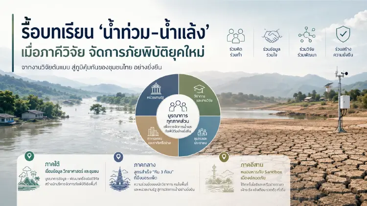 รื้อบทเรียน ‘น้ำท่วม-น้ำแล้ง’ เมื่อภาคีวิจัย จัดการภัยพิบัติยุคใหม่
