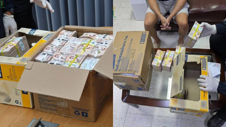 อัปเดต ผงะ เงินสดเต็มลัง แบงก์ธนบัตรใหม่ๆ 23 ล้าน ศุลกากรตรวจยึด