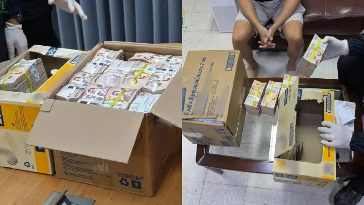 อัปเดต ผงะ เงินสดเต็มลัง แบงก์ธนบัตรใหม่ๆ 23 ล้าน ศุลกากรตรวจยึด