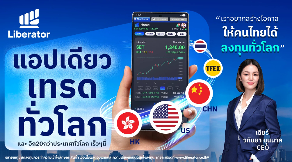 Liberator เปิดเทรดหุ้นจีน–ฮ่องกง ผ่านแอปเดียว เจาะโอกาสลงทุนตลาดโลก