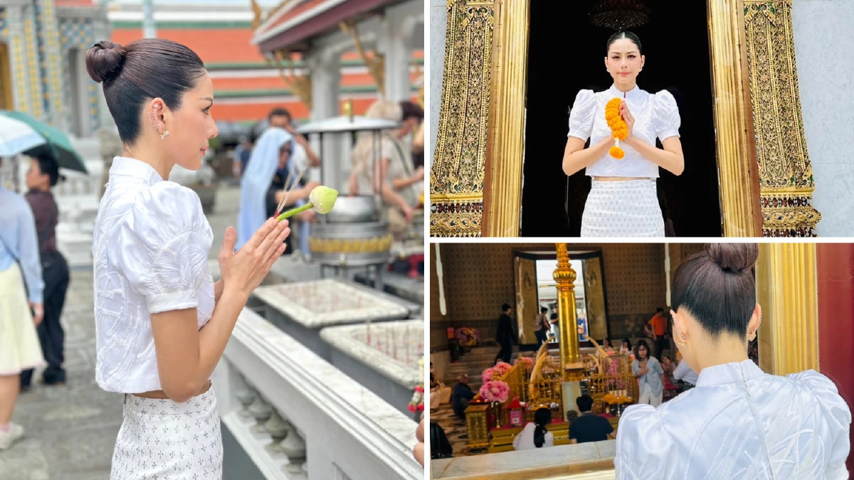 'หนิง ปัทมา' เข้าวัดพระแก้ว-ศาลหลักเมือง สาบานยืนยันความบริสุทธิ์ใจ