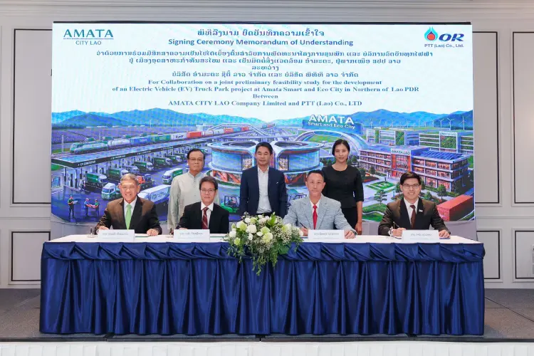 'อมตะซิตี้-พีทีที' ผุด EV Truck Park หนุนโลจิสติกส์สีเขียว เชื่อม 'ไทย-ลาว-จีน'