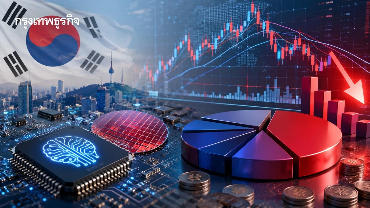 เตือนภัยเกาหลีใต้ ‘หุ้นชิป AI -ETF เลเวอเรจ’ ครองตลาด 70% เสี่ยงฉุด Kospi ดิ่ง