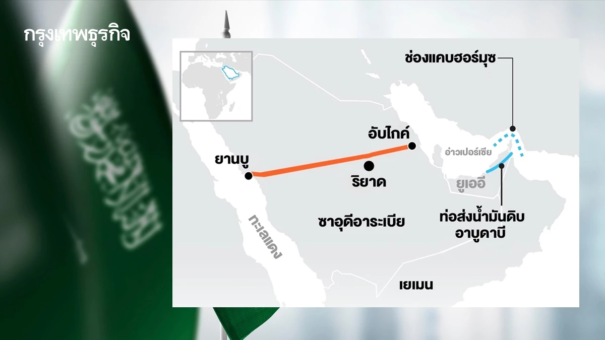 ซาอุฯ สร้าง ‘ทางหนีฮอร์มุซ’ ปูทางส่งออกเพิ่ม 2 ล้านบาร์เรล/วัน