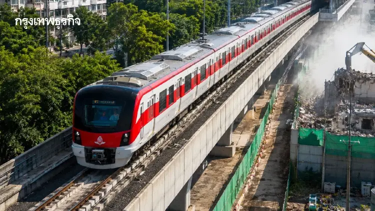เช็กด่วน! มาตรการเยียวยา 'รถไฟฟ้าสายสีแดง' ลดเวนคืน-คุมฝุ่นเข้ม