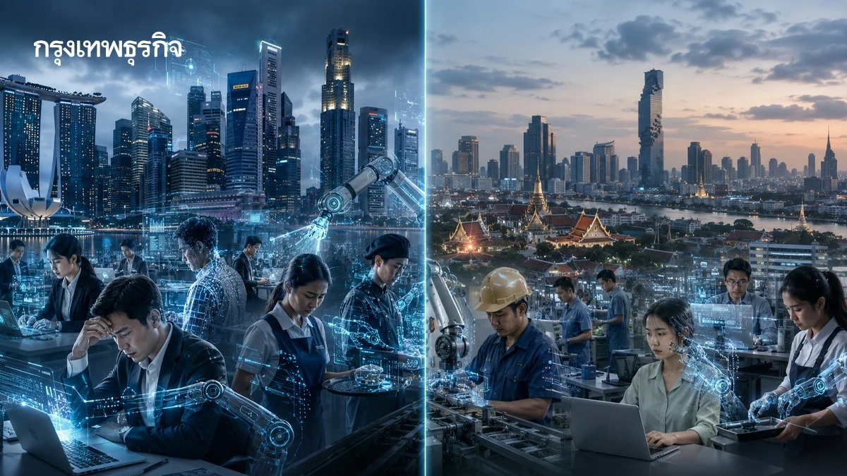 AI กระทบแรงงานอาเซียน 80 ล้านคน 'สิงคโปร์' เสี่ยงสุด 'ไทย' ก็ไม่รอด