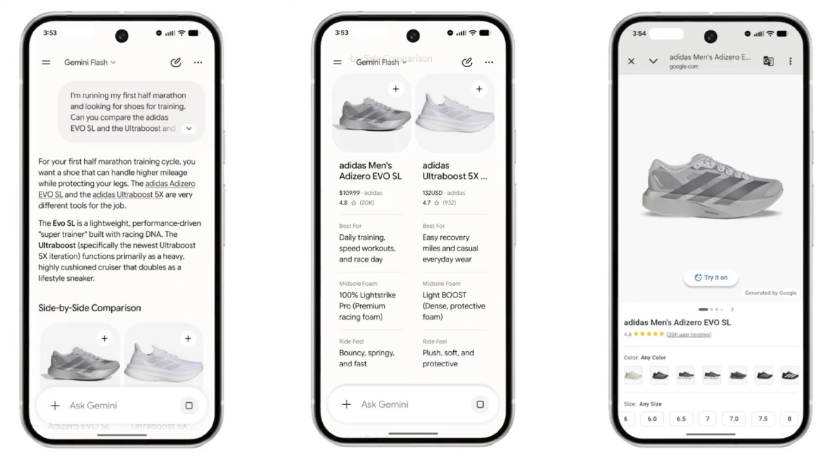 Google อัปเดต 'Gemini' เสริม AI ช่วยชอปปิง สรุปสเปก-เทียบราคาจบในแชตเดียว