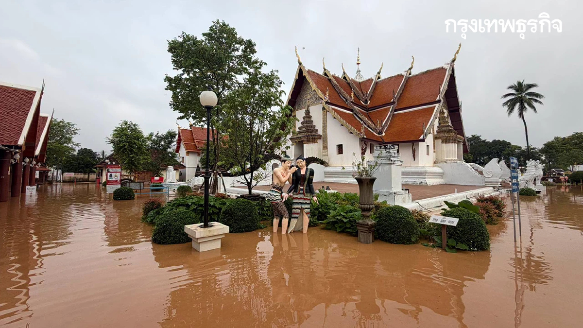 น้ำท่วมน่าน 2569 มวลน้ำทะลักเข้า 'วัดภูมินทร์' เตือนเหนือ รับมือฝนซ้ำ